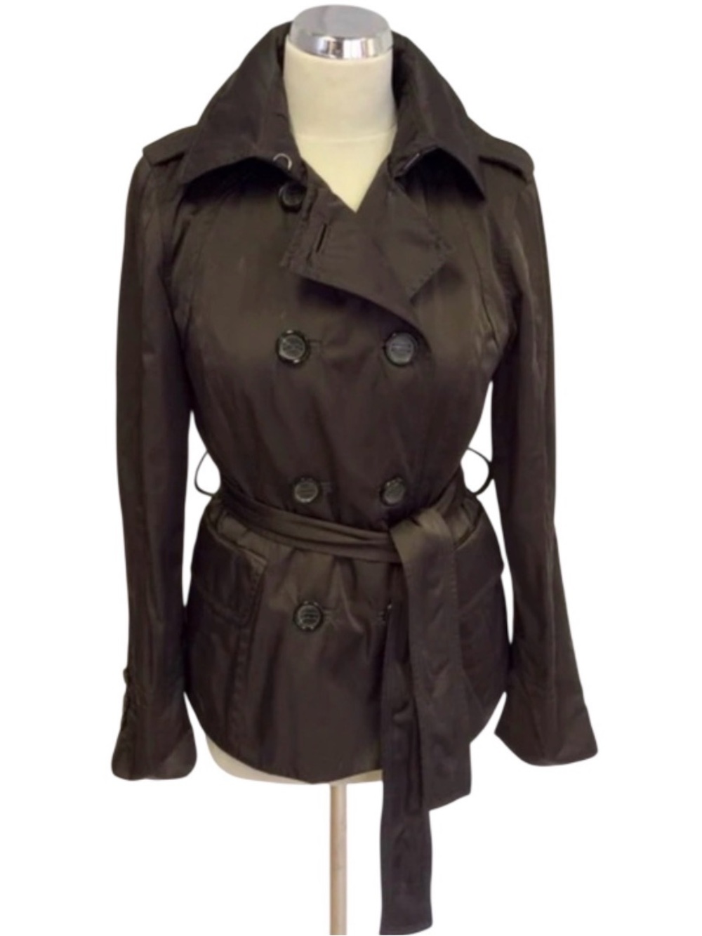 ZARA WOMAN BROWN BELTED JACKET - S